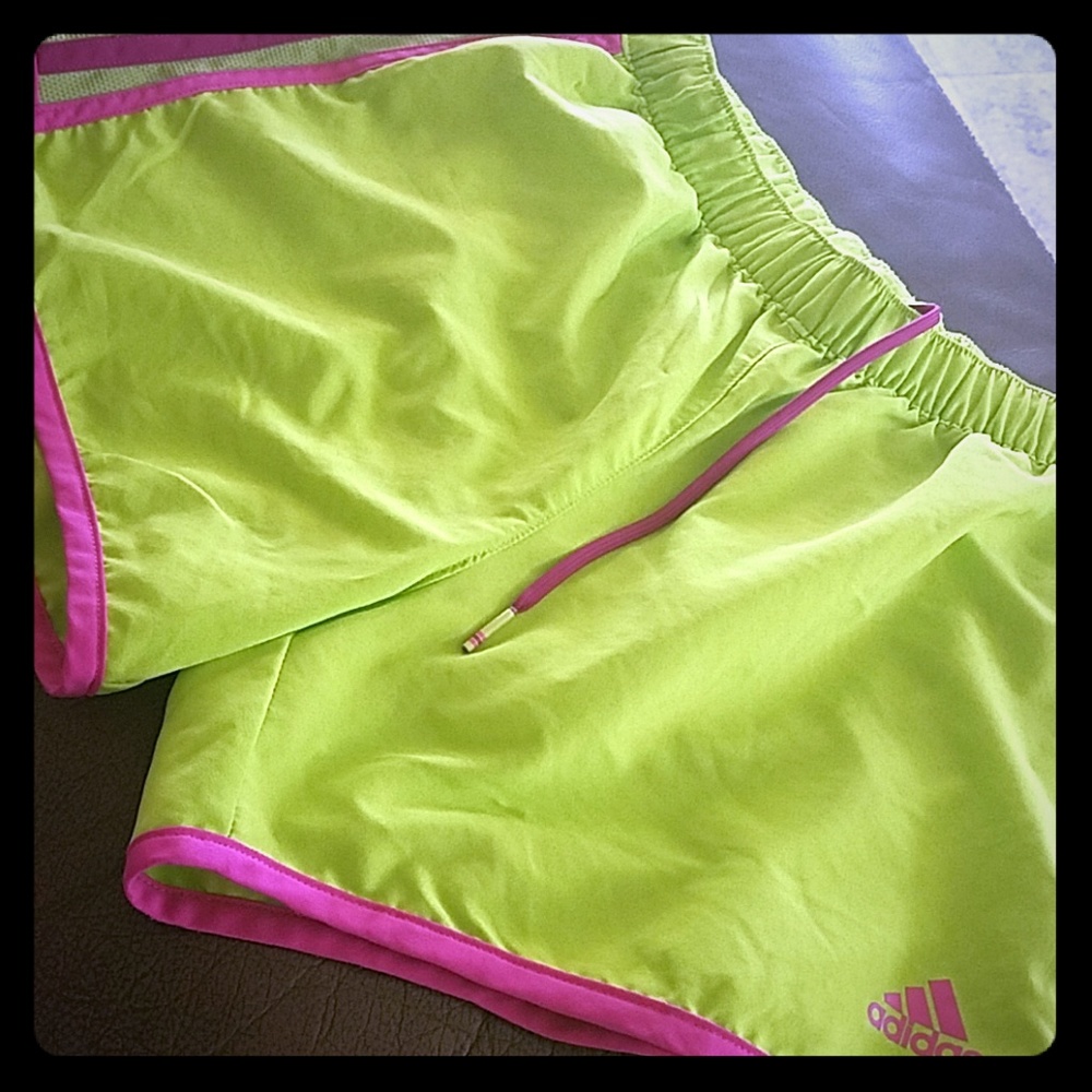 Adidas Climalite Lime GreenRunning Shorts XS